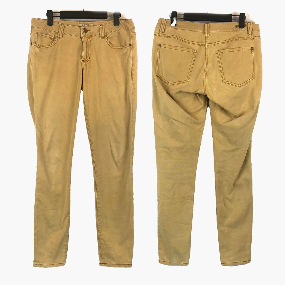 Cabi Light Khaki Yellow Chino Low Mid Rise Skinny Pants 6